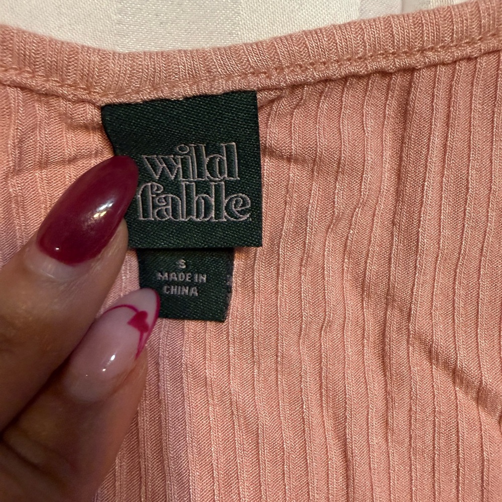 Wild Fable Blush Ribbed Short Sleeve Tee - Picture 2 of 2